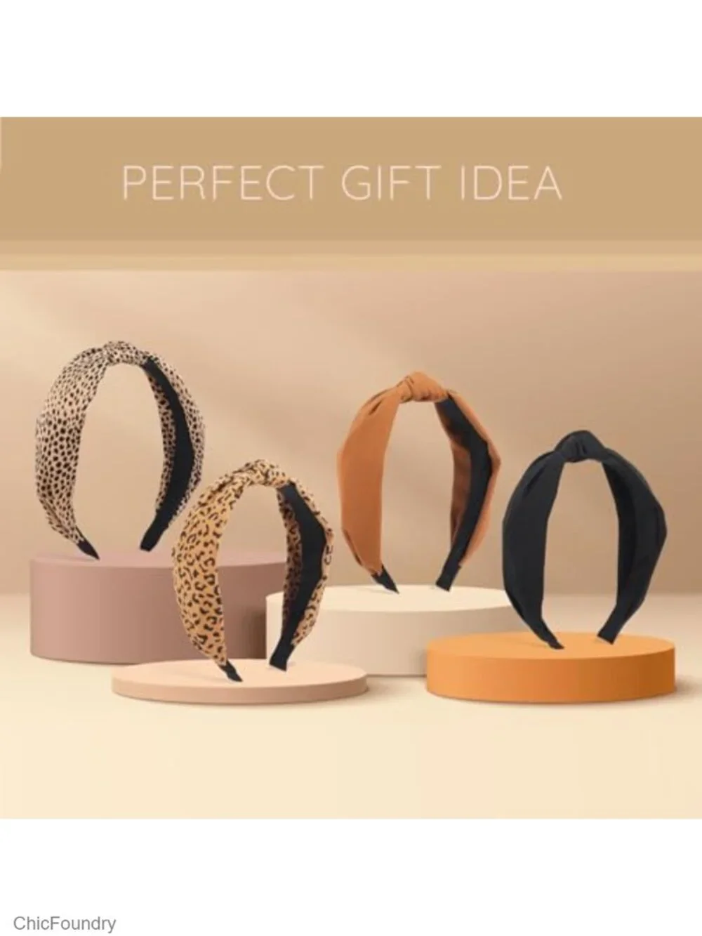 Knotted Headband 4 Pack Wide Fabric Hair Bands Chunky
